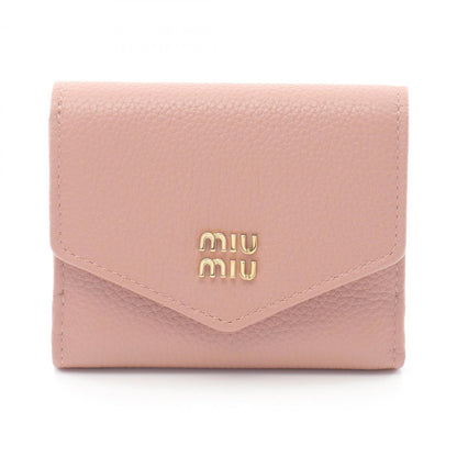 Miu Miu Miu Vit.Daino Tri-Fold Wallet Leather