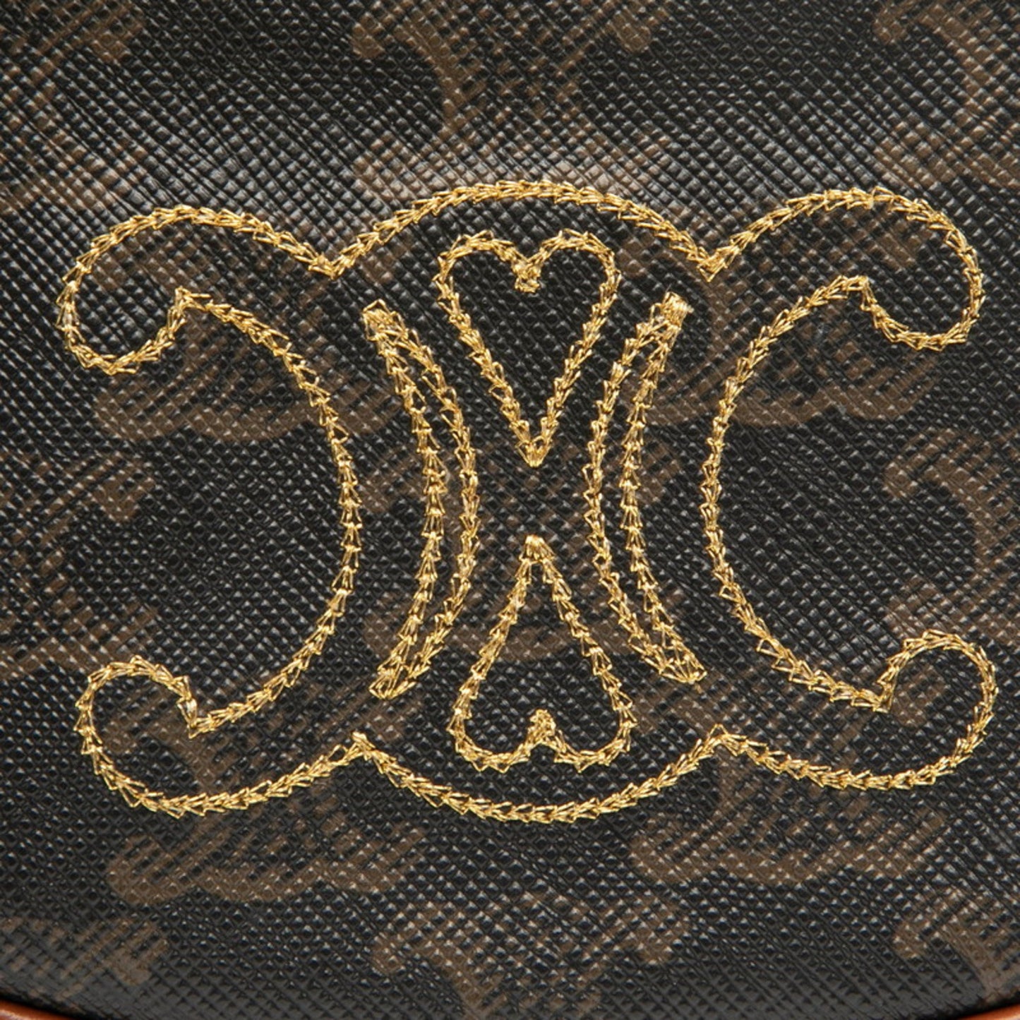 Celine Triomphe Mini Handbag/Shoulder Bag In Brown Leather