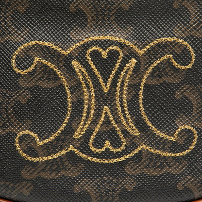 Celine Triomphe Mini Handbag/Shoulder Bag In Brown Leather