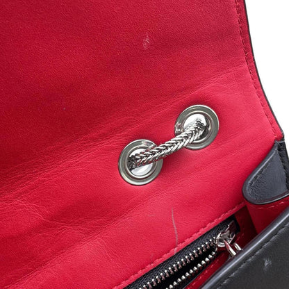 Mcm Chain Shoulder Bag Studs Leather 2Way Black