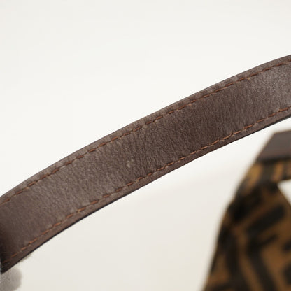 Fendi Zucca Nylon Canvas Handbag In Brown