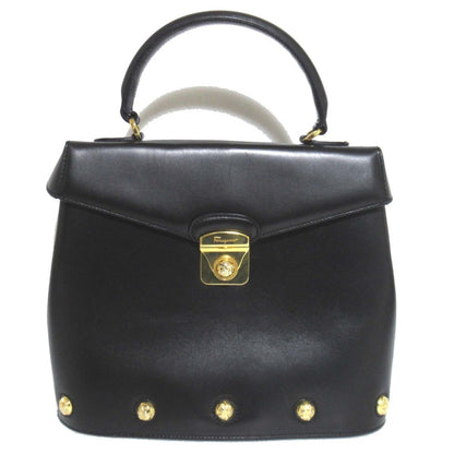 Salvatore Ferragamo Studded 2-Way Flap Shoulder Bag/Handbag In Black