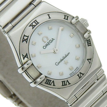 Omega Constellation Mini Watch My Choice 1561.71 Stainless Steel Quartz Analog Display White Shell