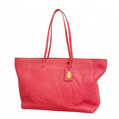 Fendi Selleria Leather Tote Bag In Pink