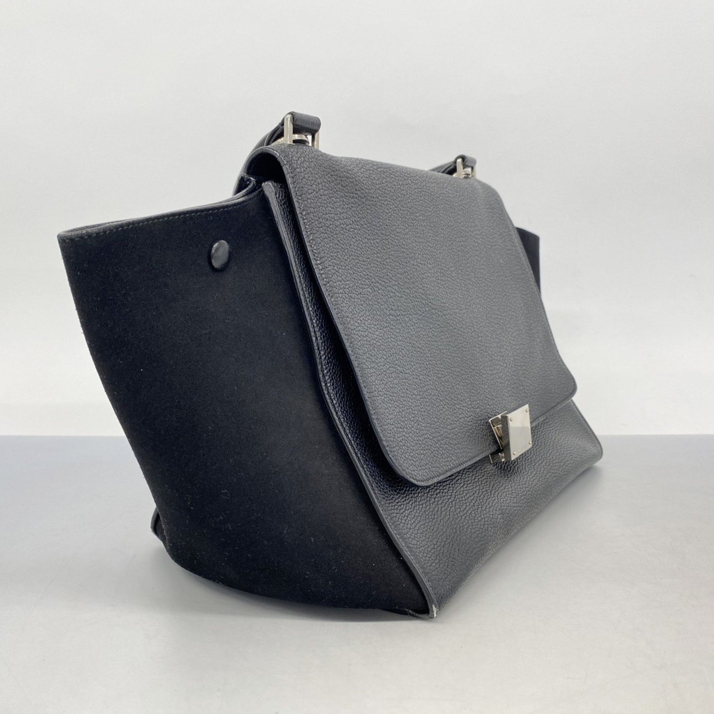 Celine Trapeze Handbag In Suede And Leather