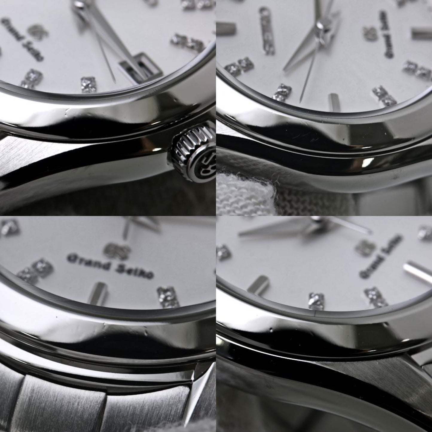 Seiko Grand Seiko Stgf073 4J52-0Ab0 White Shell Diamond Watch