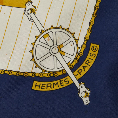 Hermes Herms Carr 90 Les Becanes Bicycle Scarf