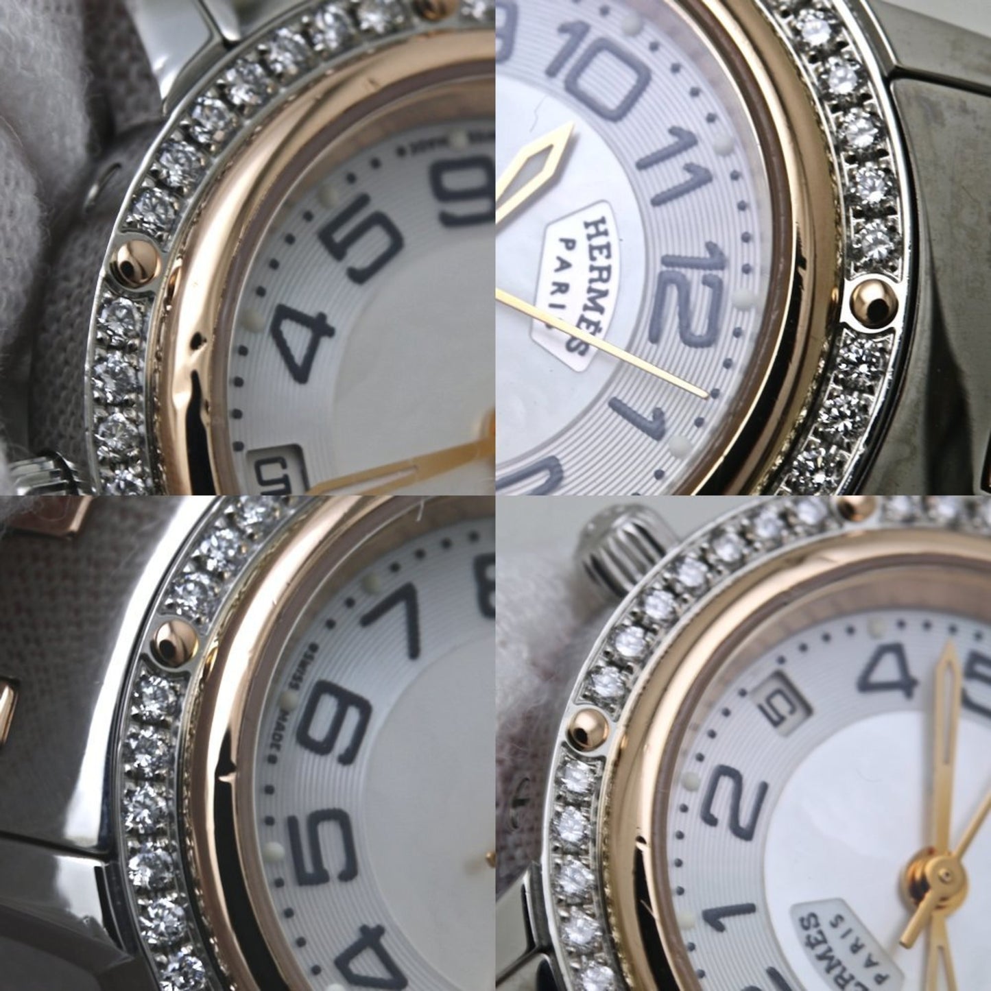 Hermes Clipper Nacr Classic Bezel Diamond Cp1.222.212 4970 035323Ww00