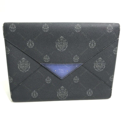 Berlutti Pouch Letter Case Bag Clutch Bag Black Blue