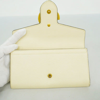 Gucci Gg Marmont Long Wallet 779776 Leather Ivory