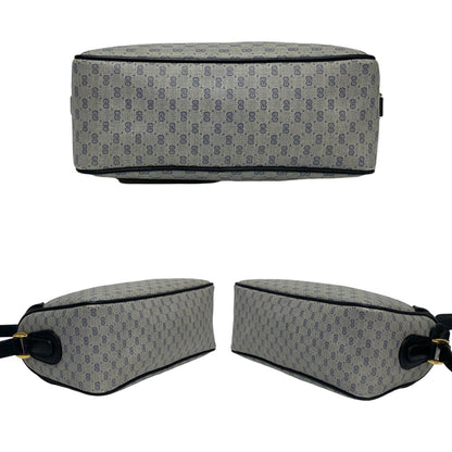 Gucci Old Gucci Micro Gg Logo Hardware Leather Shoulder Bag Pochette Sacoche Navy 04048