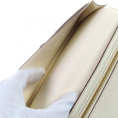 Hermes Bearn Soufflet Nata Chevre Long Wallet With Gold Hardware