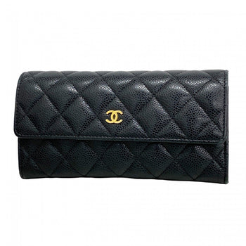 Chanel Matelasse Caviar Leather Long Wallet