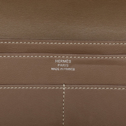 Hermes Dogon Gm Long Wallet Etoupe Silver Swift
