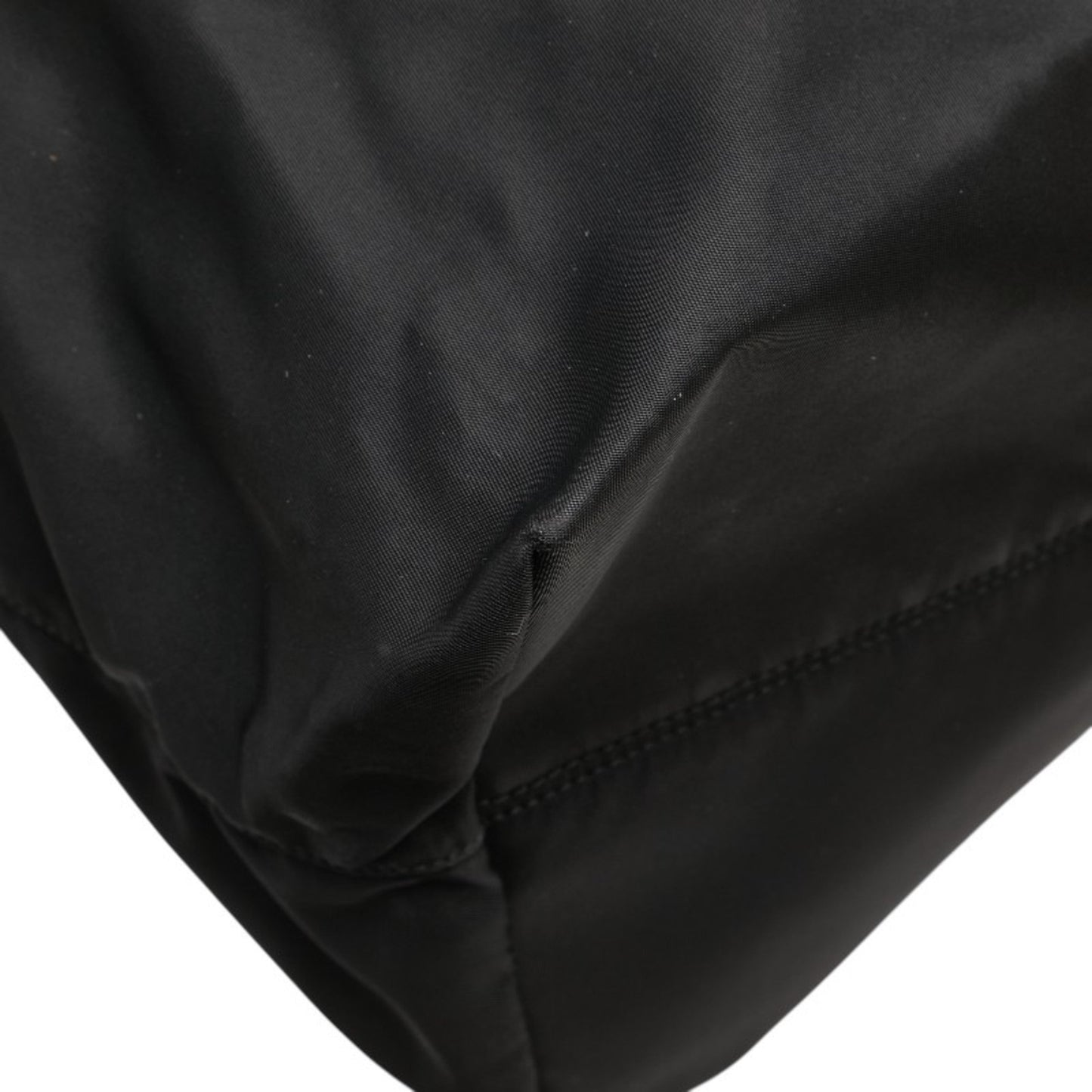 Prada Skull Stud Handbag Tote Bag Black Nylon Leather