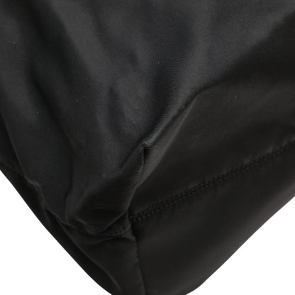 Prada Skull Stud Handbag Tote Bag Black Nylon Leather