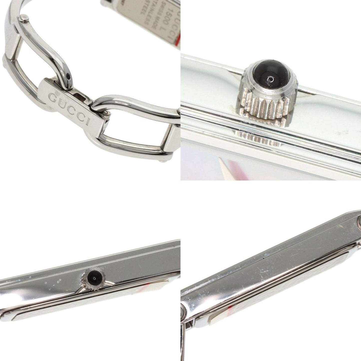 Gucci 1500L Square Face Bangle Watch Stainless Steel Ss