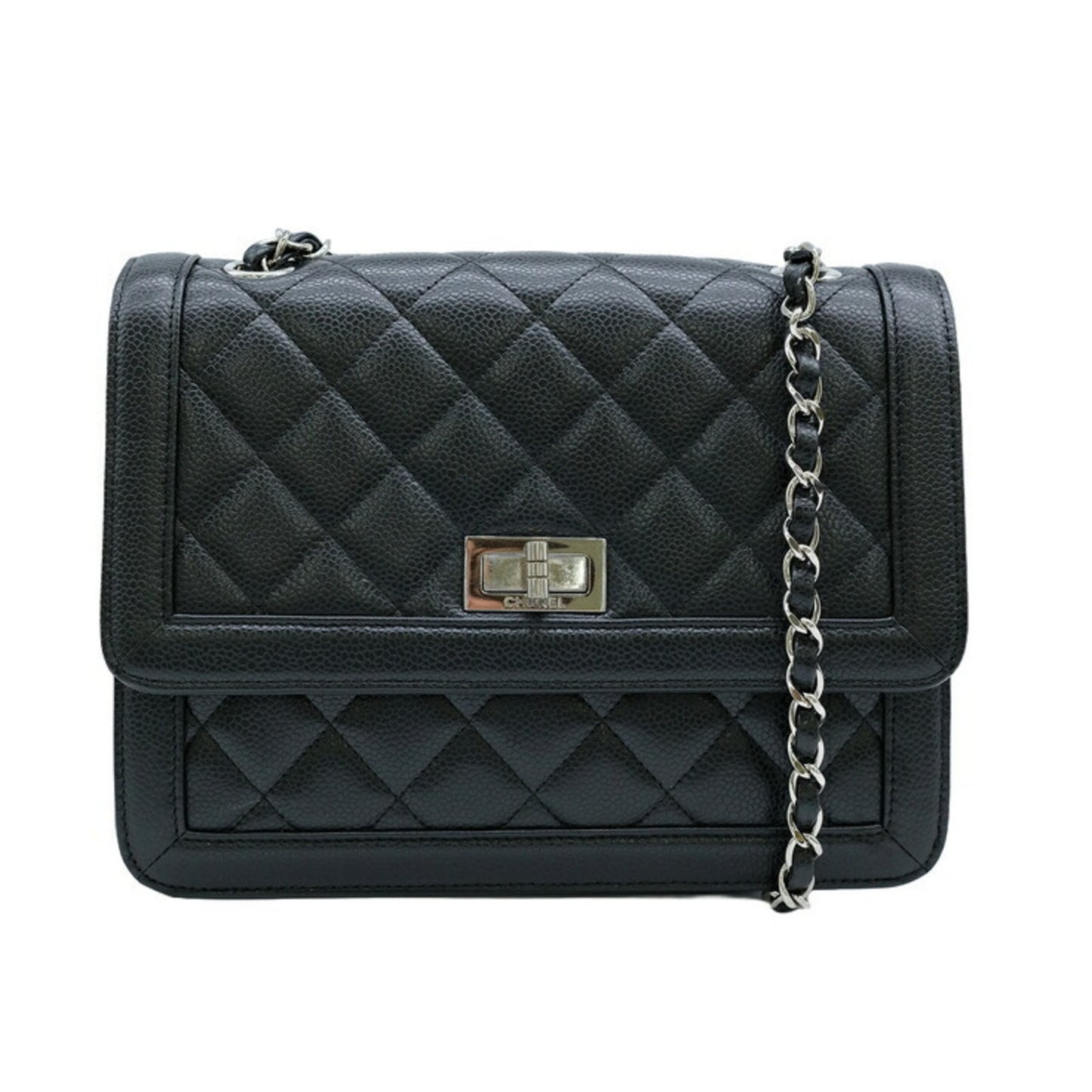 Chanel Caviar Skin 2.55 Shoulder Chain Black Seal Included 6935244