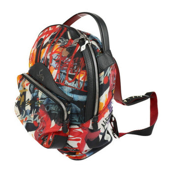 Christian Louboutin Backloubi Small Backpack/Daypack 1195152 Nylon Leather Multicolor Silver