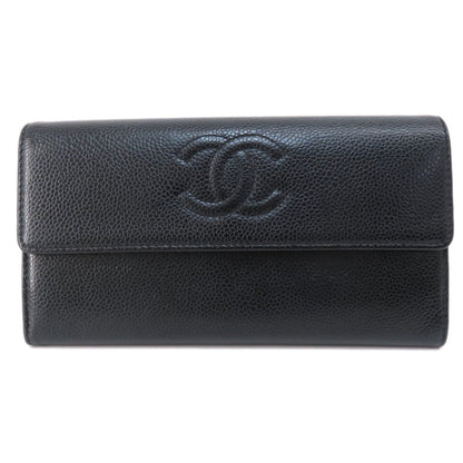 Chanel Coco Mark Long Wallet Caviar Skin