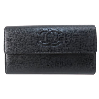 Chanel Coco Mark Long Wallet Caviar Skin