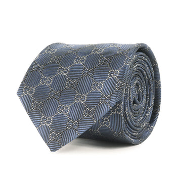 Gucci Gg Monogram Regimental Silk Tie In Navy Blue For Men
