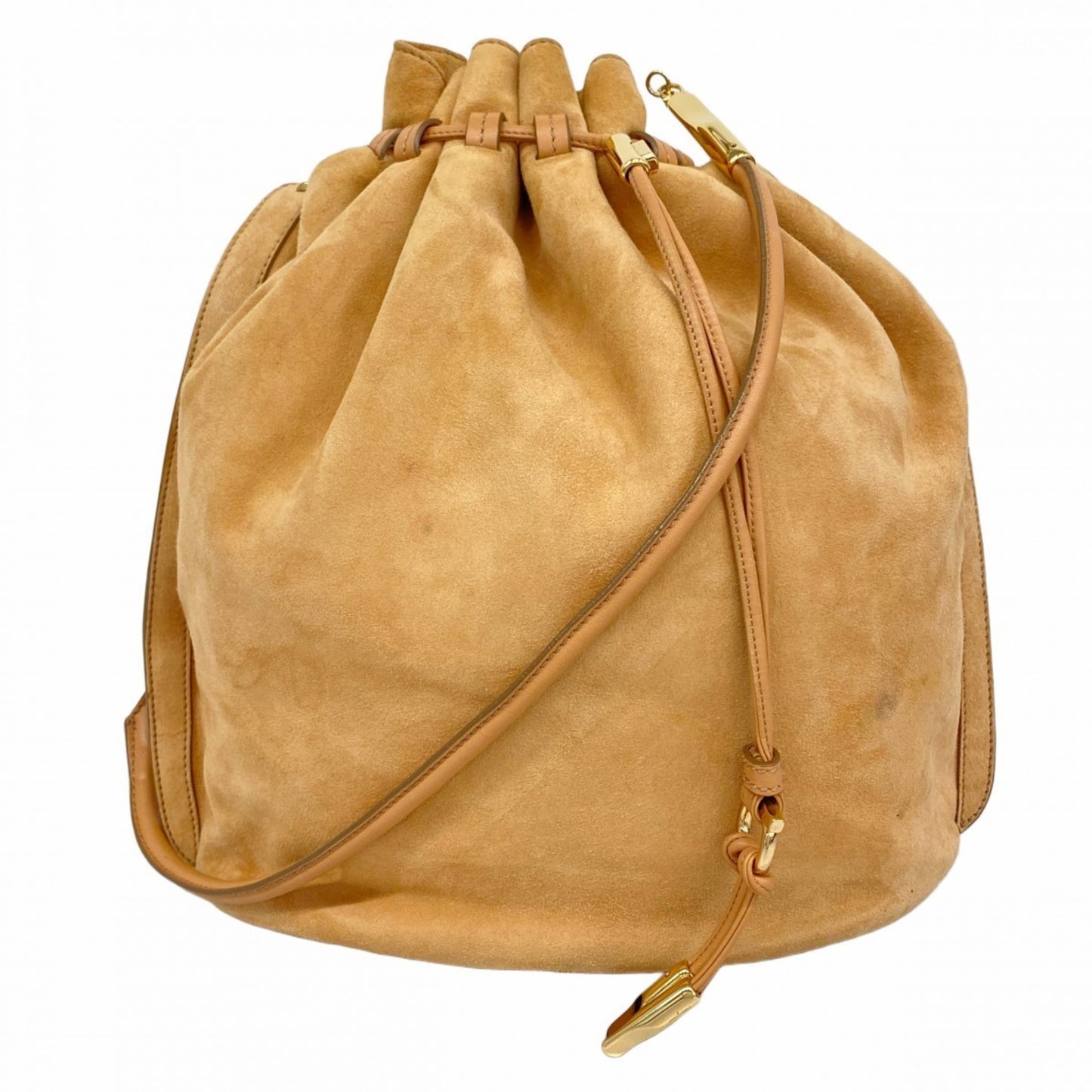 Salvatore Ferragamo Gancini Shoulder Bag In Beige Suede