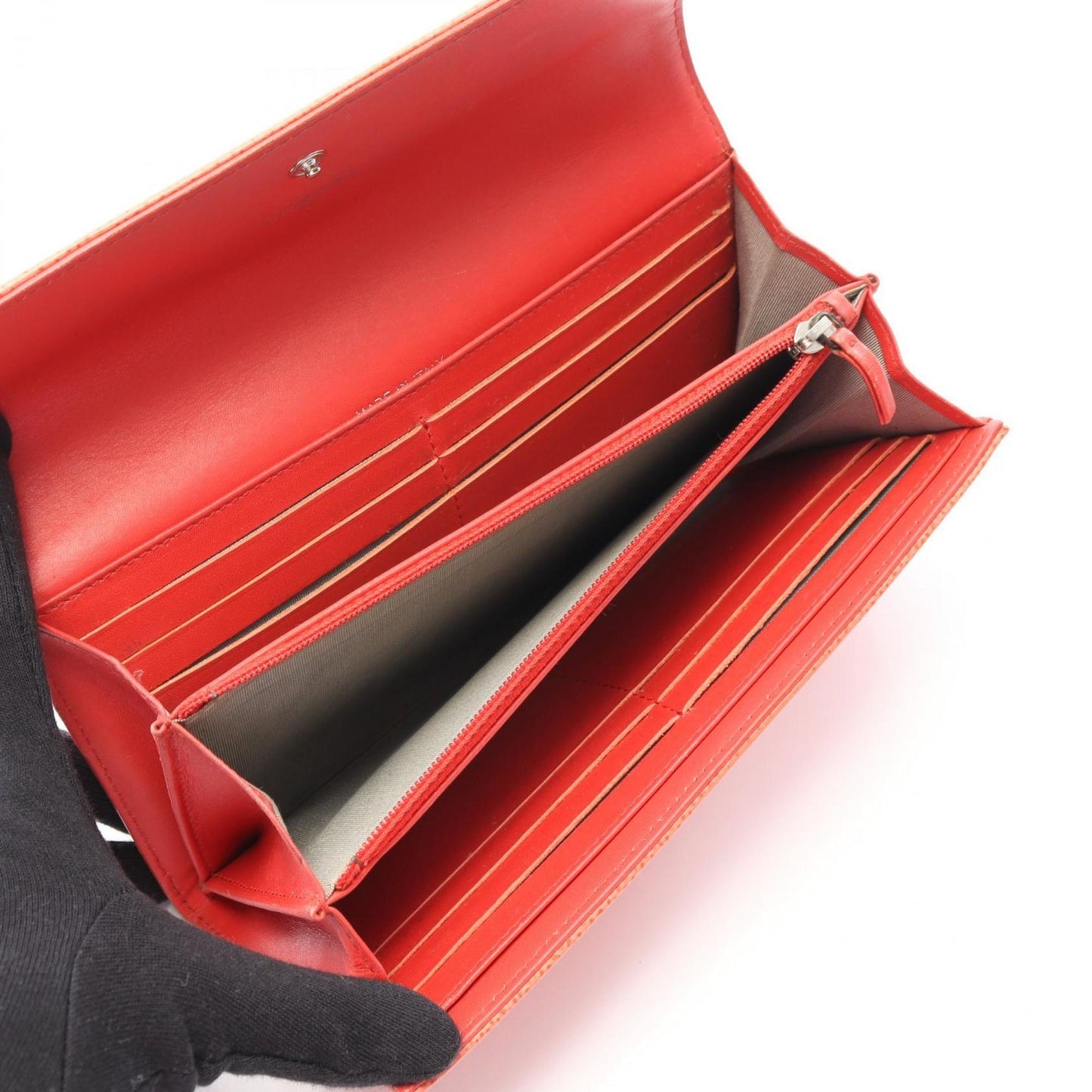 Chanel Coco Mark Bifold Long Wallet In Grained Calfskin Leather