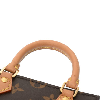 Louis Vuitton Monogram Petite Sac Plat (Old Model) 2-Way Brown M69442