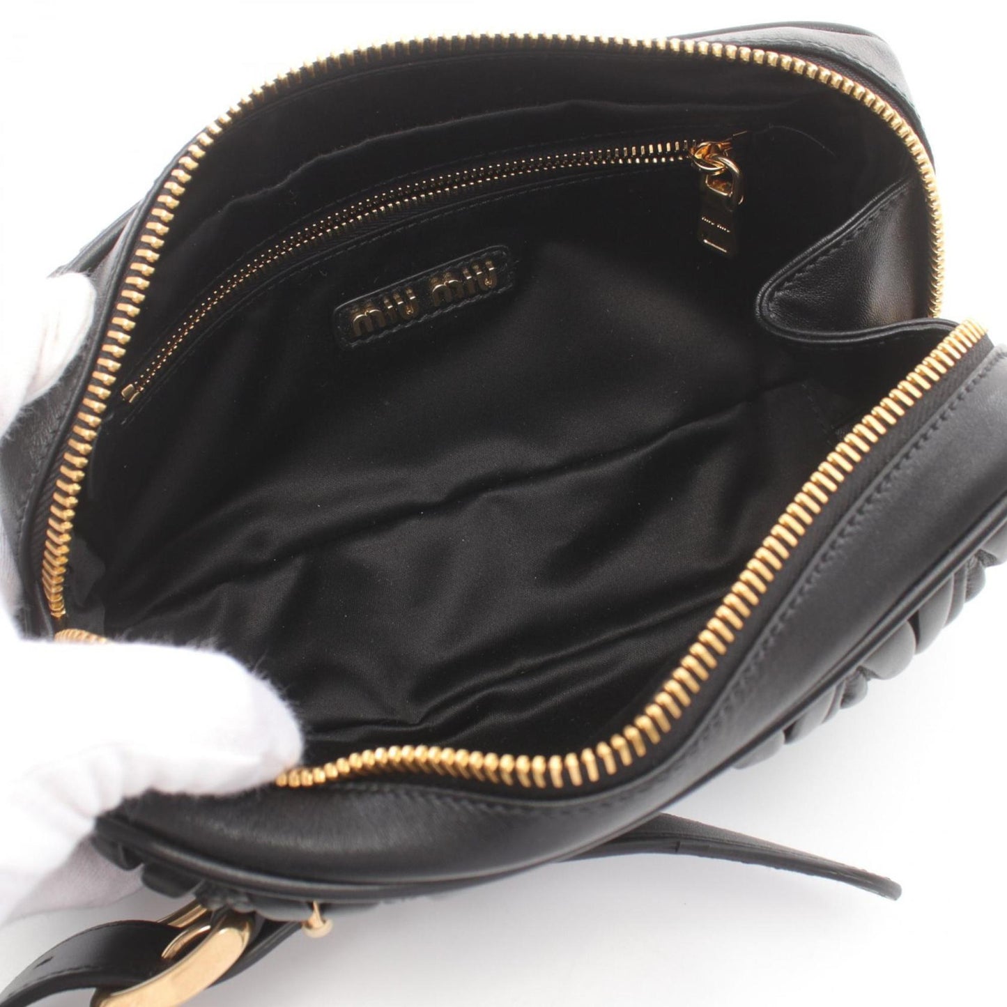 Miu Miu Miu Matelasse Second Bag Clutch Leather