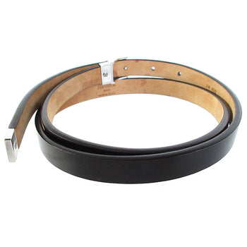 Louis Vuitton Belt Leather Metal Black Silver