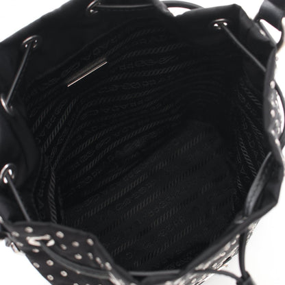 Prada Studded Handbag Nylon