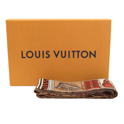 Louis Vuitton Louis Vuitton Bandeau Bb Scarf Judelouis M70856 Silk Brown/Red Rt0138