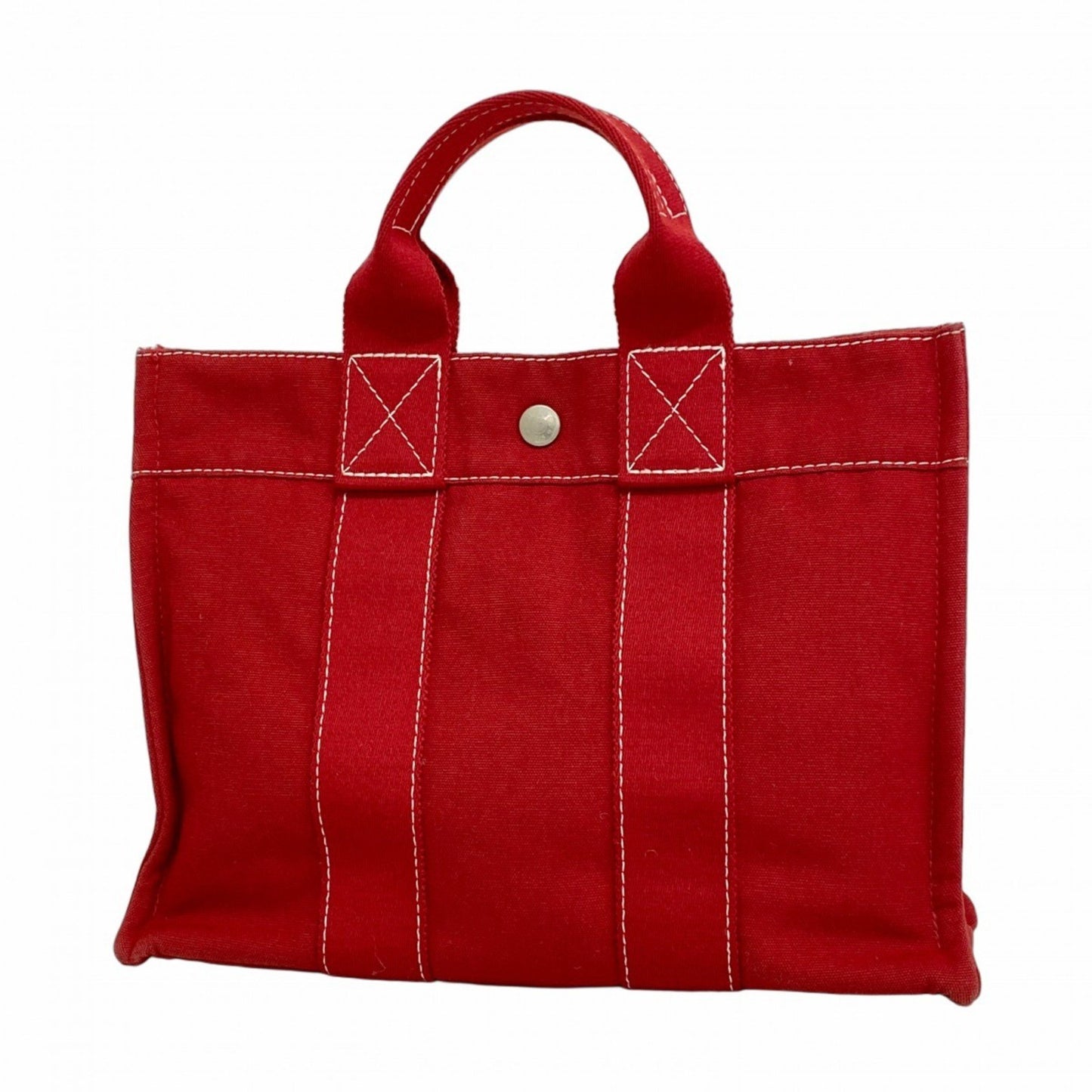 Hermes Herms Deauville Pm Tote Bag In Red Canvas