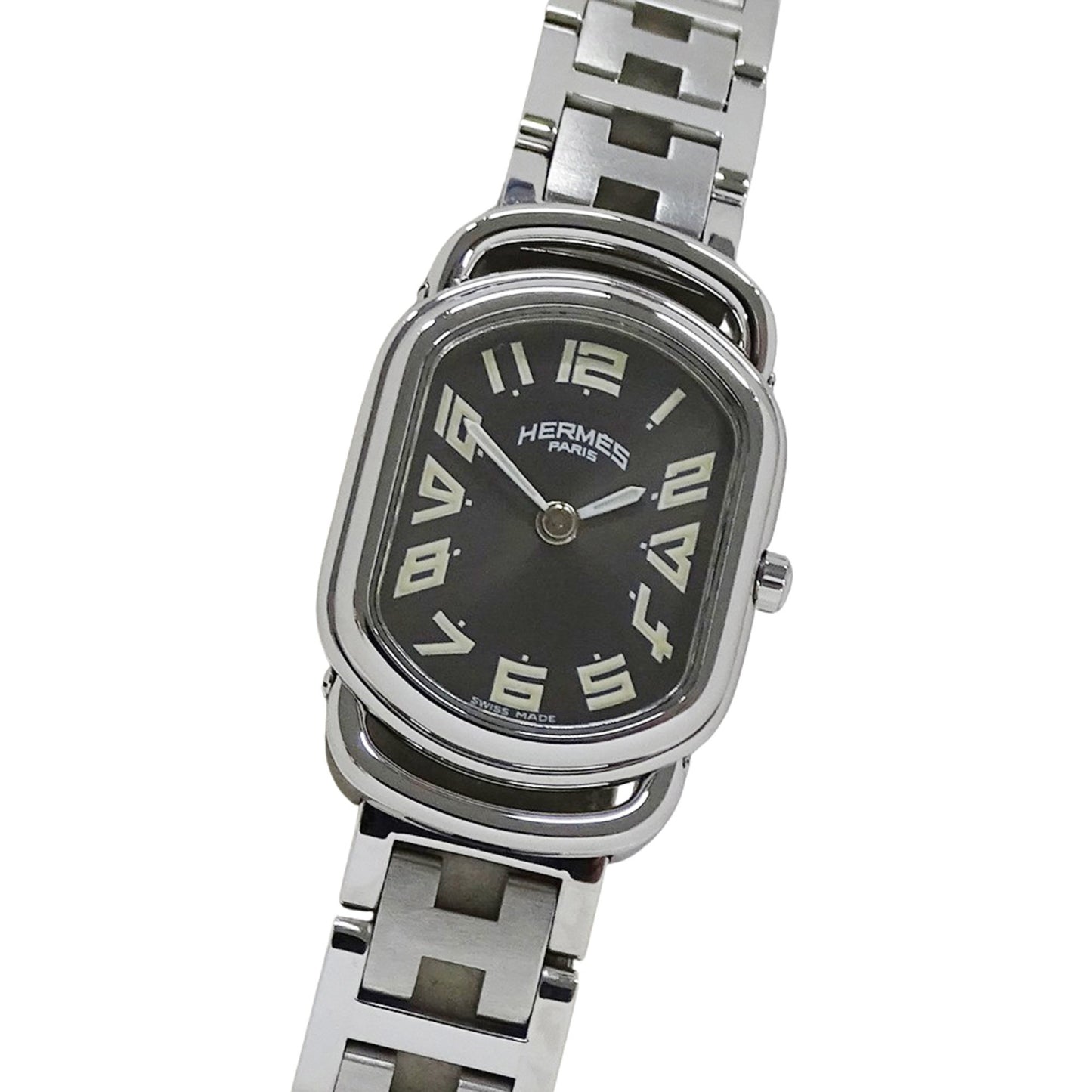 Herms Rally Quartz Qz Stainless Steel Watch