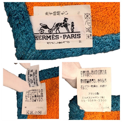 Hermes Leopard Print Orange Mint Green Cotton Beach Towel Blanket