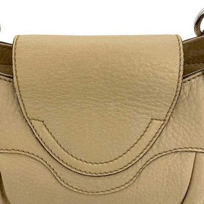 Salvatore Ferragamo Handbag Ec-23957 Beige Gancini Leather Au-21/6317 Flap Bag