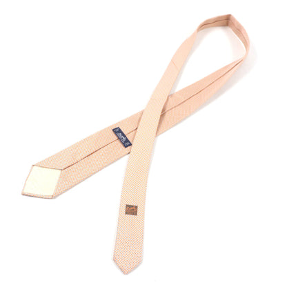 Hermes 659082T 100% Silk All-Over Print Tie In Orange And Blue