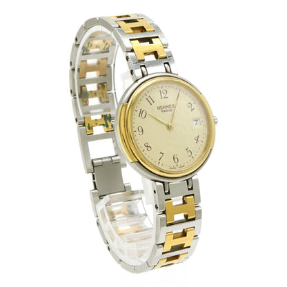 Hermes Windsor Date Ivory Dial Two-Tone Gp Stainless Steel