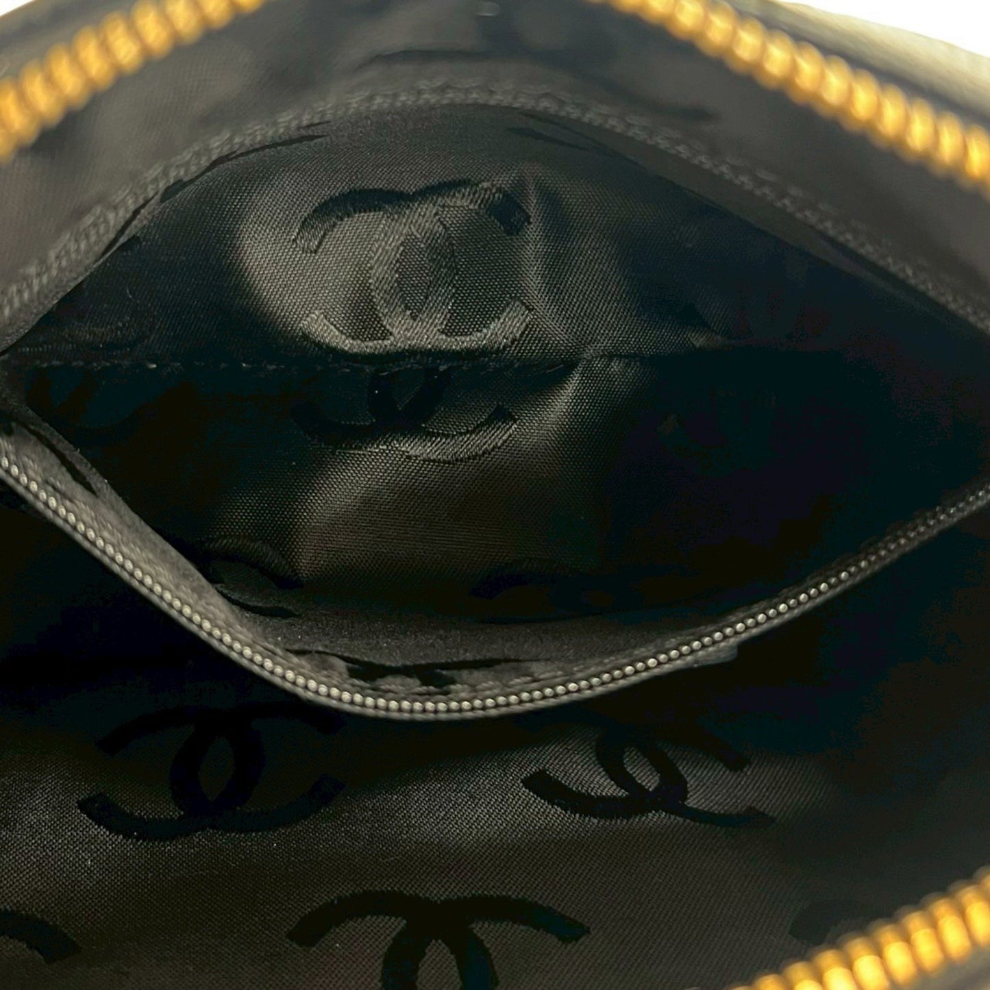 Chanel Double-Face Coco Mark Stitched Caviar Leather Handbag