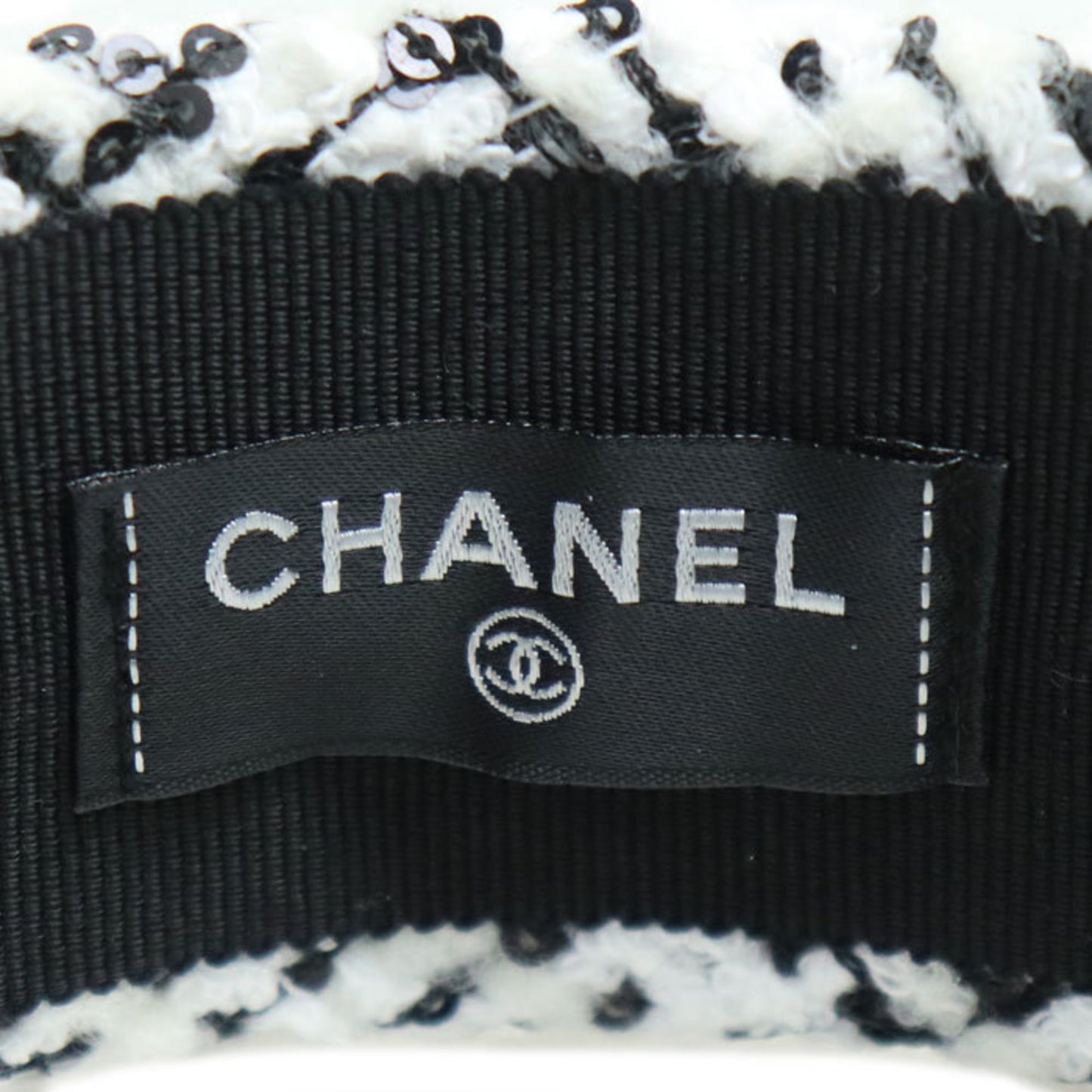 Chanel Tweed Coco Mark 23B Hair Headband Aa9458 Sequins