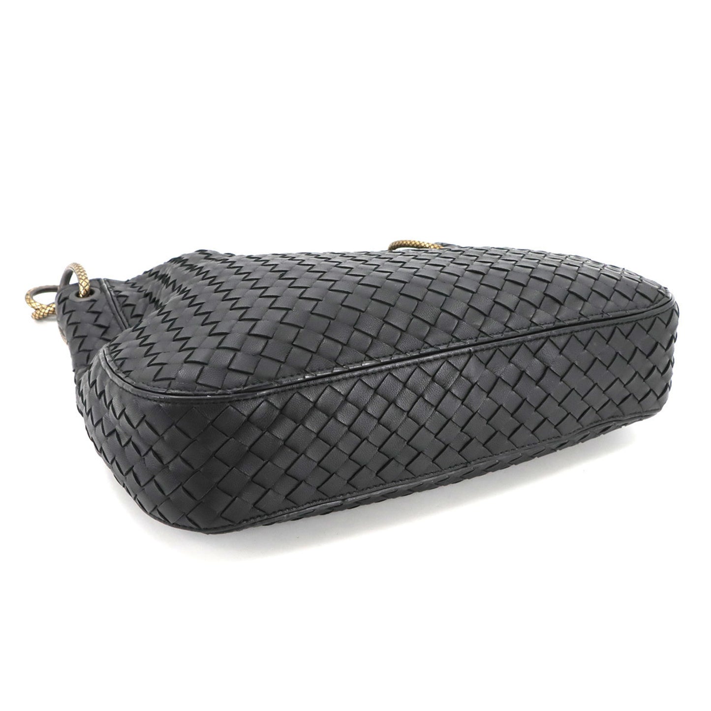 Bottega Veneta Intrecciato Loop Hobo Shoulder Bag In Black Leather