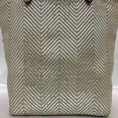 Hermes Tote Bag Chennai Mm Ec-23011 Beige Silver Etoupe Leather Polyester Hermes