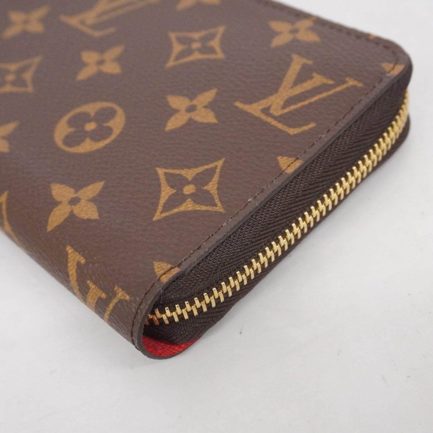 Louis Vuitton Monogram Zippy Wallet M41896 Brown Coquelicot