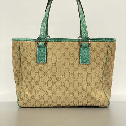 Gucci Tote Bag Gg Canvas 113017 Beige Green