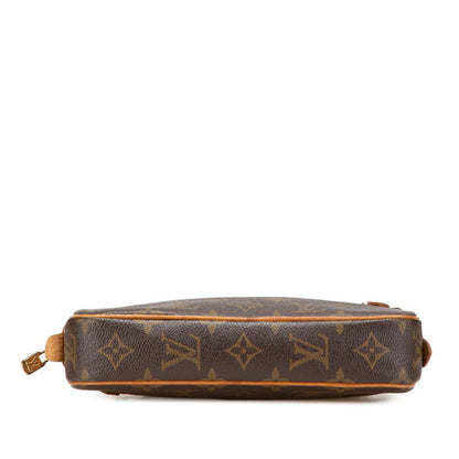 Louis Vuitton Monogram Pochette Marly Bandouliere Crossbody Shoulder Bag M51828 Brown Leather