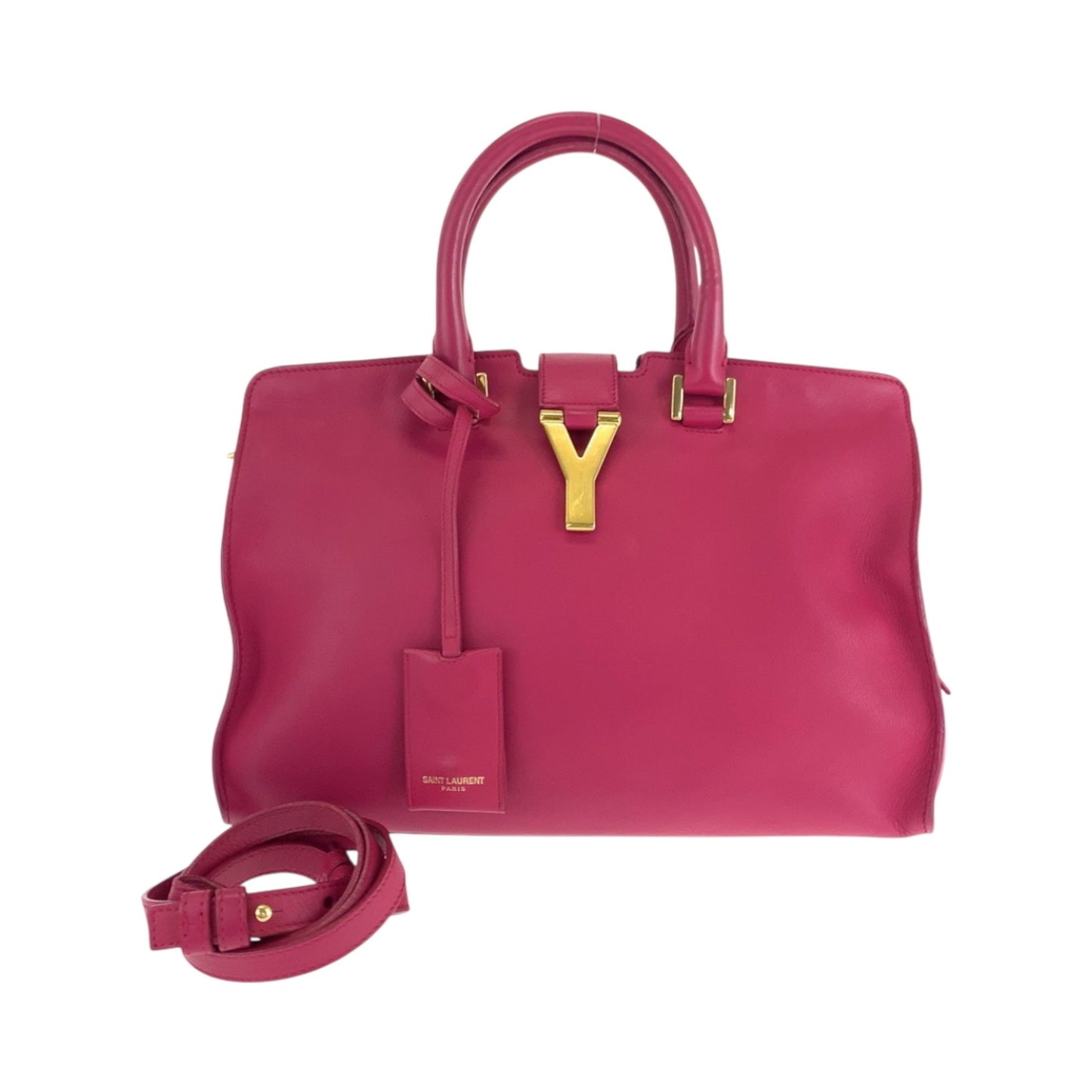 Yves Saint Laurent Saint Laurent Paris Saint Laurent Paris Petit Cabas Y-Line Fuchsia Pink Gold