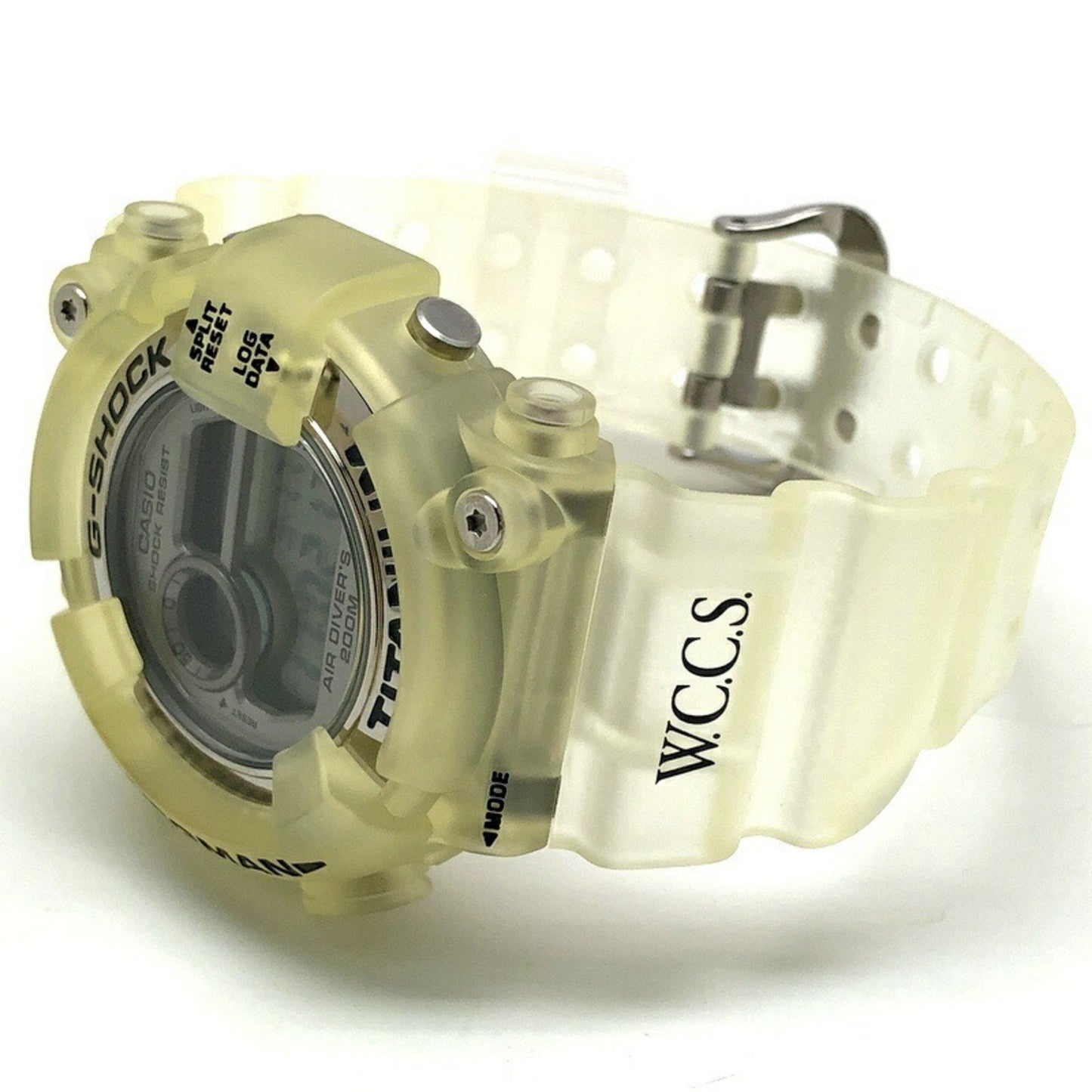 G-Shock Casio Frogman Wccs Dw-8201Wc-8T Titanium Watch With White Skeleton And Black Case