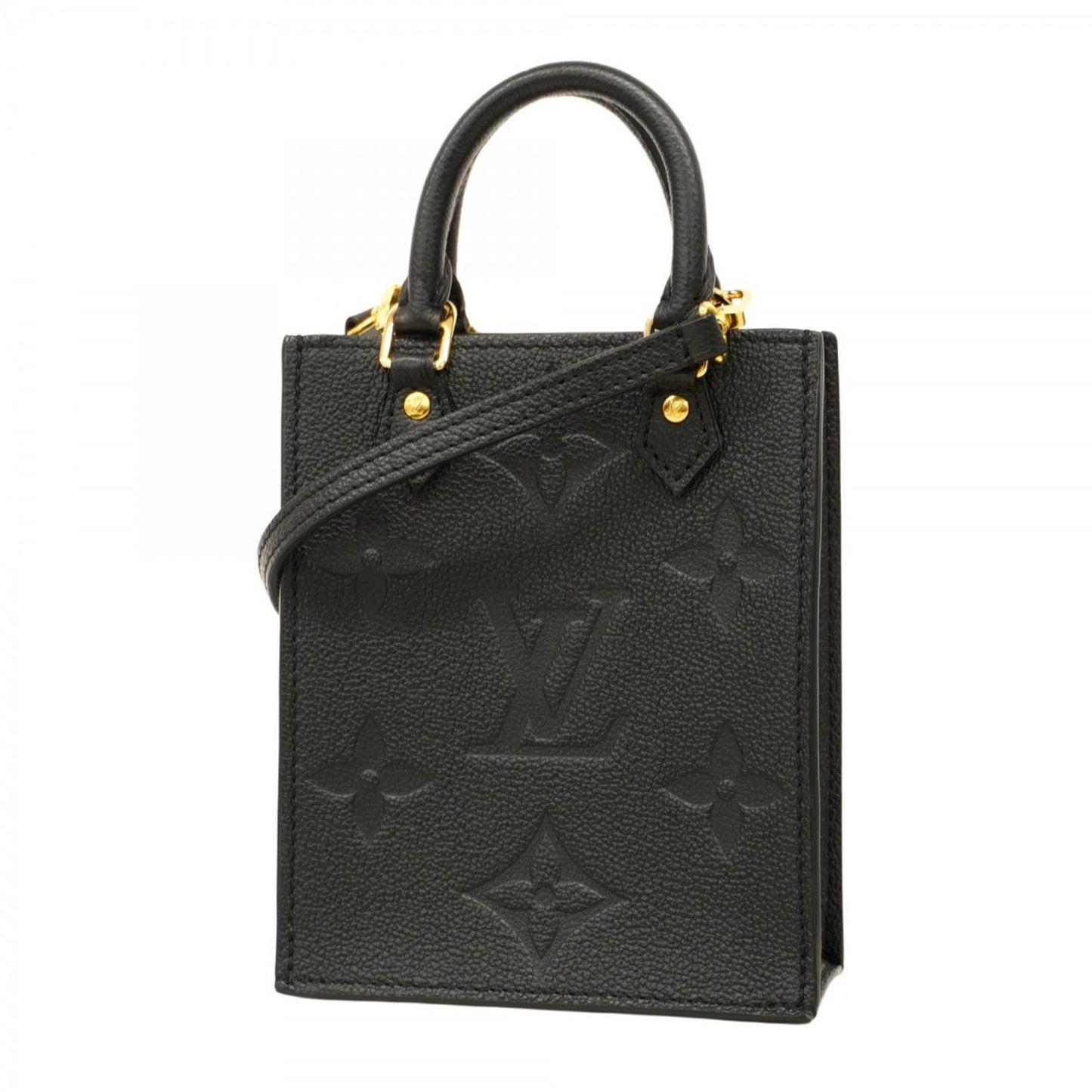 Louis Vuitton Monogram Empreinte Petite Sac Plat Handbag M81417 Noir 2-Way Bag
