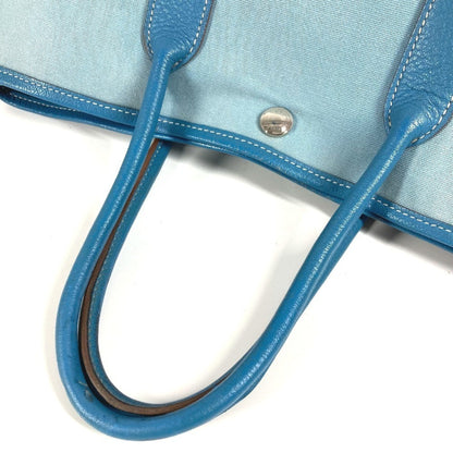 Hermes Garden Party Tpm Toile Officier Leather Handbag/Tote Bag